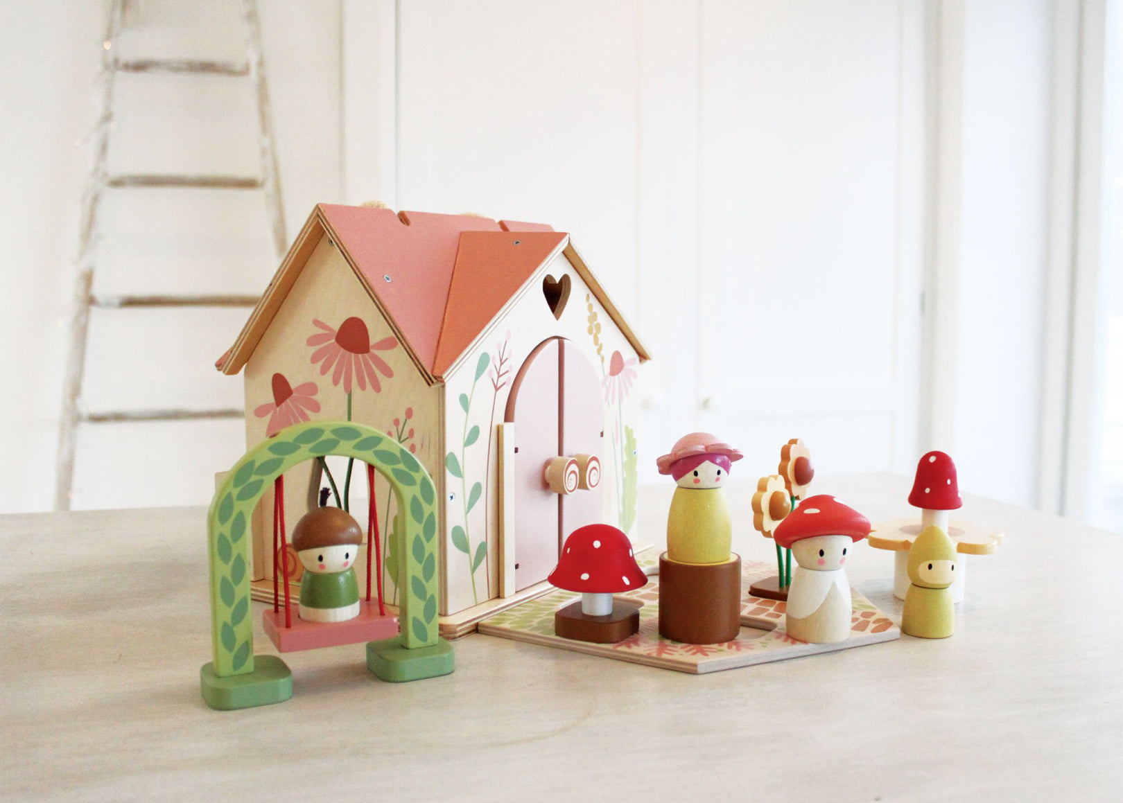 Tenderleaf Toys Wooden Rosewood Cottage Dolls House