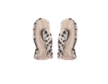 Snow Leopard Faux Fur Mittens from Rockahula