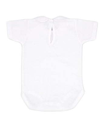 Rapife Baby Unisex White Cotton Short sleeve Body Top Peter Pan Collar