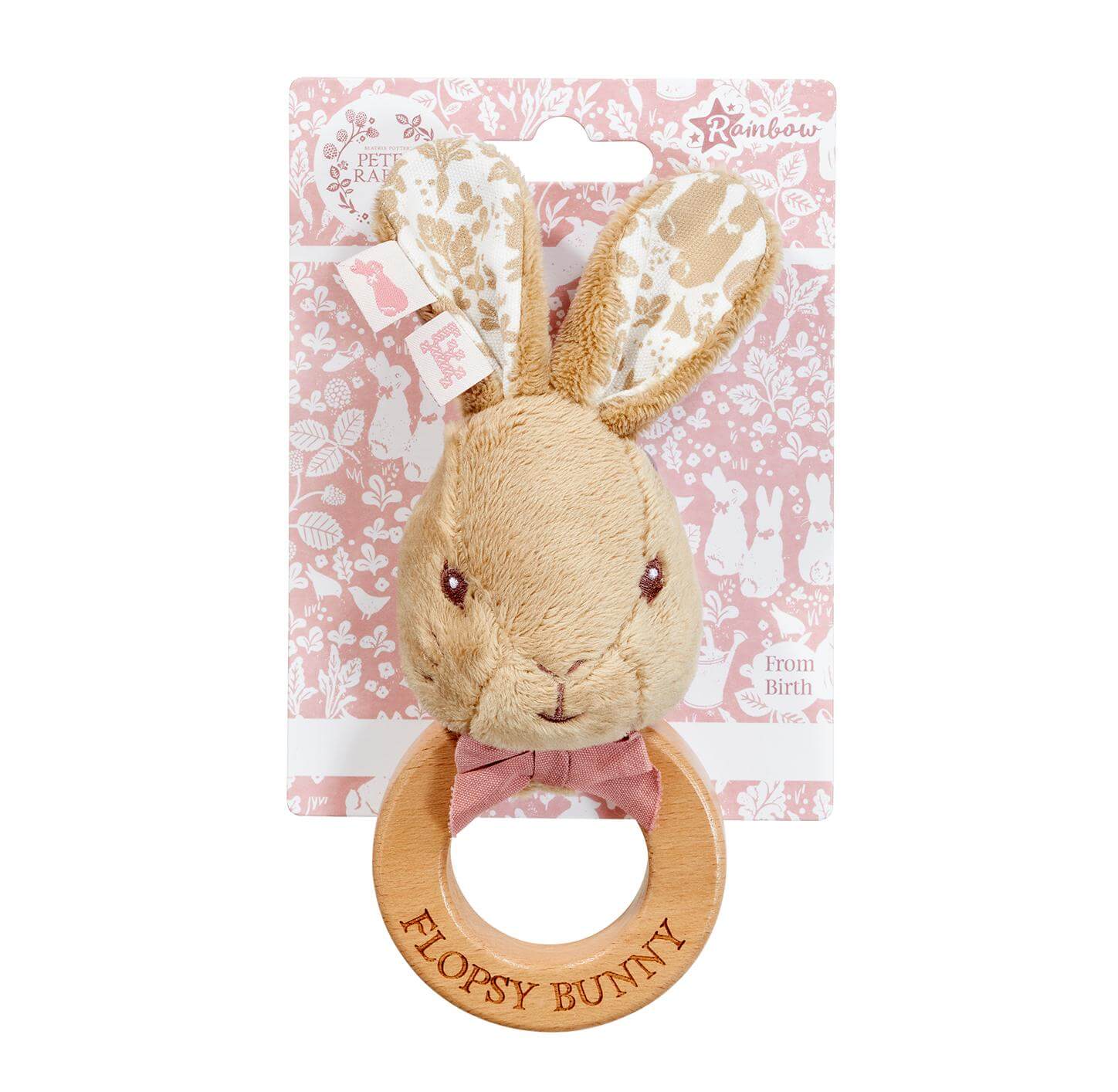 Flopsy Bunny Deluxe Ring Rattle Toy Rainbow Toys Signature Collection