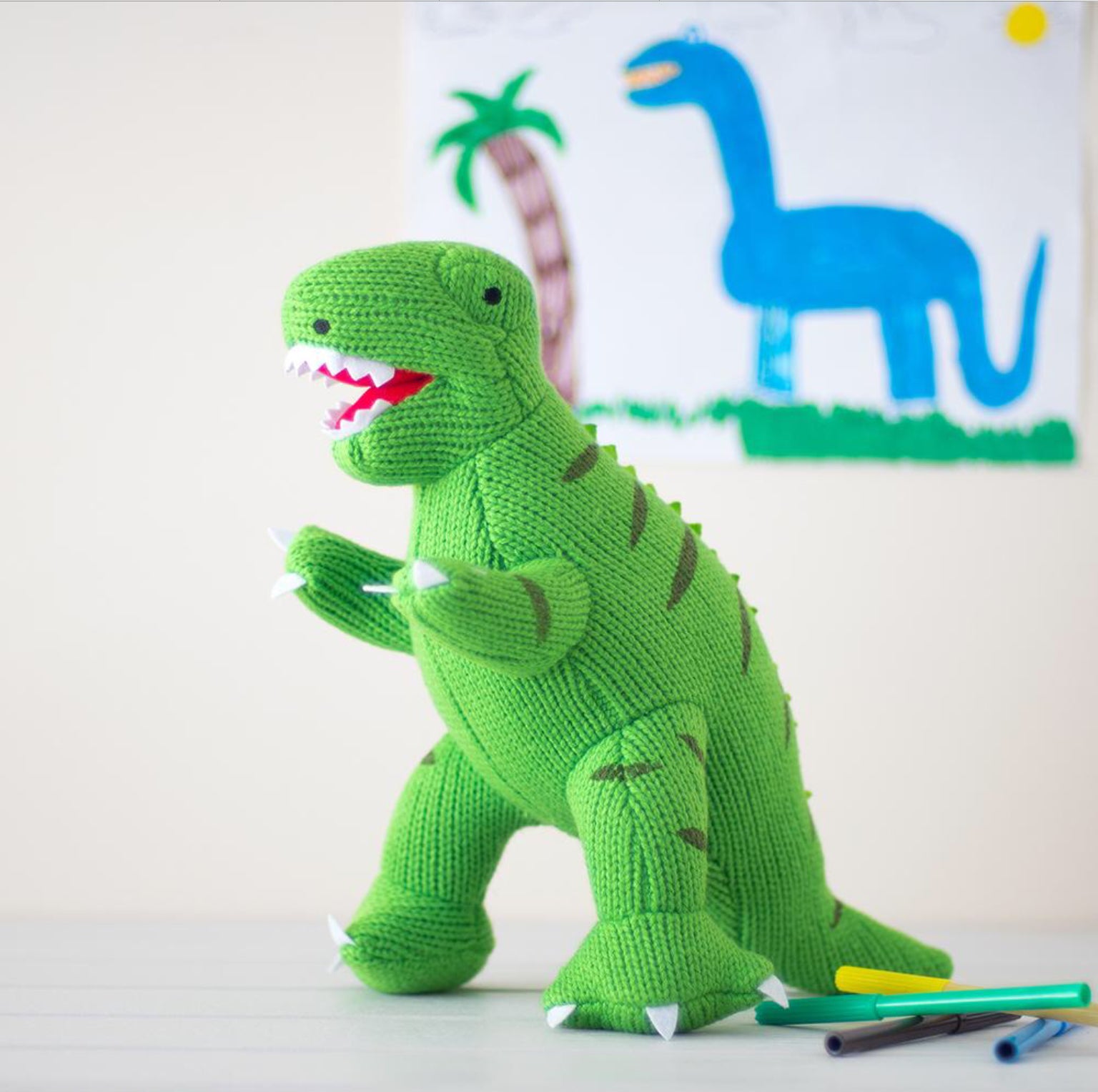 Large Knitted T-Rex  Dinosaur Toy