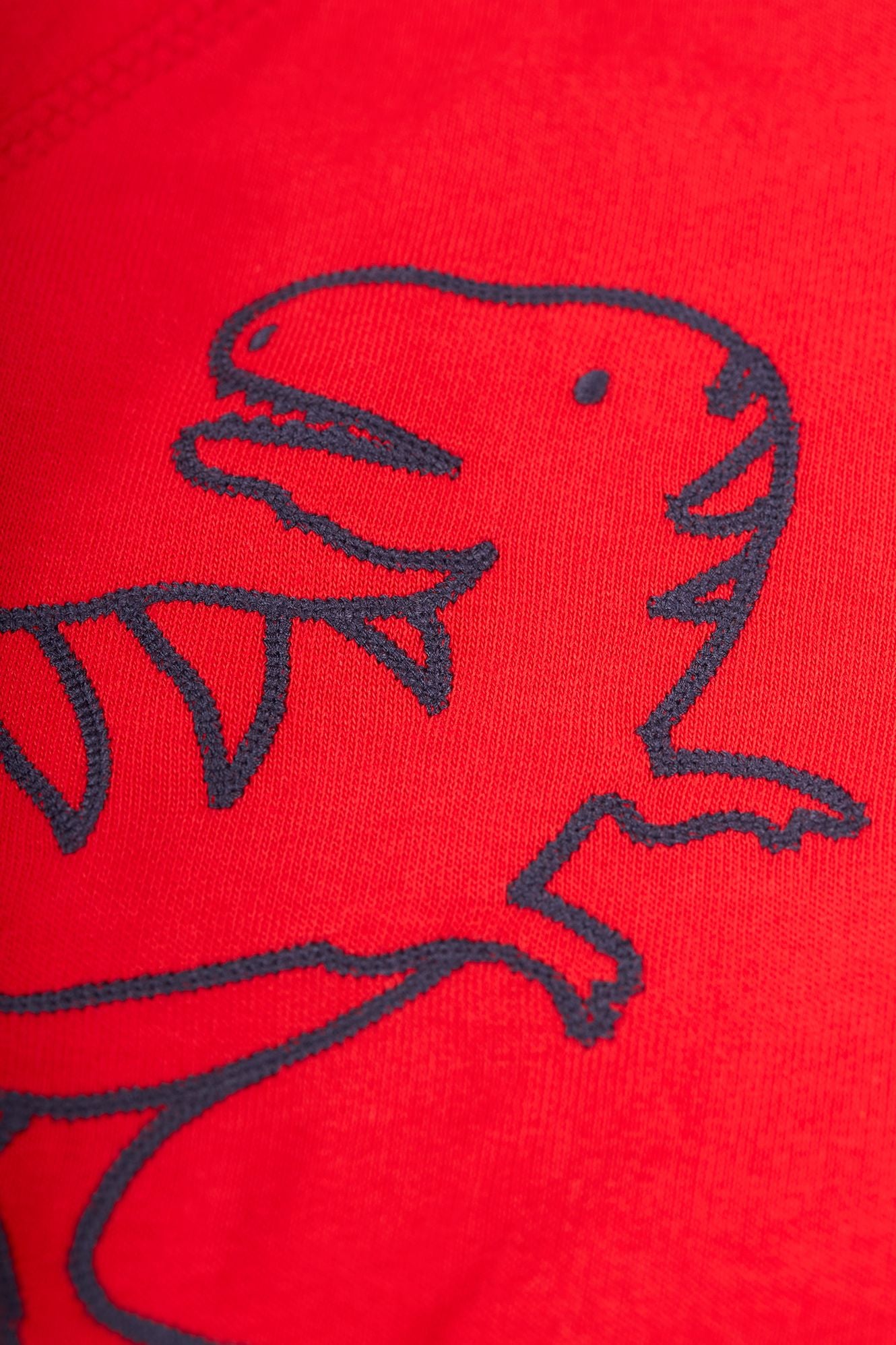 Frugi Switch Luka Zip Up Hoody True Red Dinos