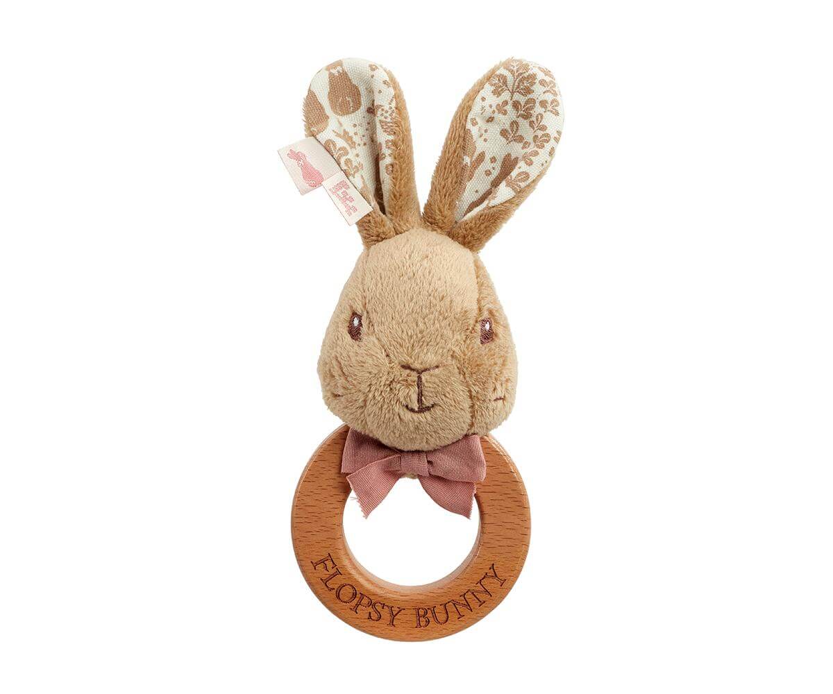 Flopsy Bunny Deluxe Ring Rattle Toy Rainbow Toys Signature Collection