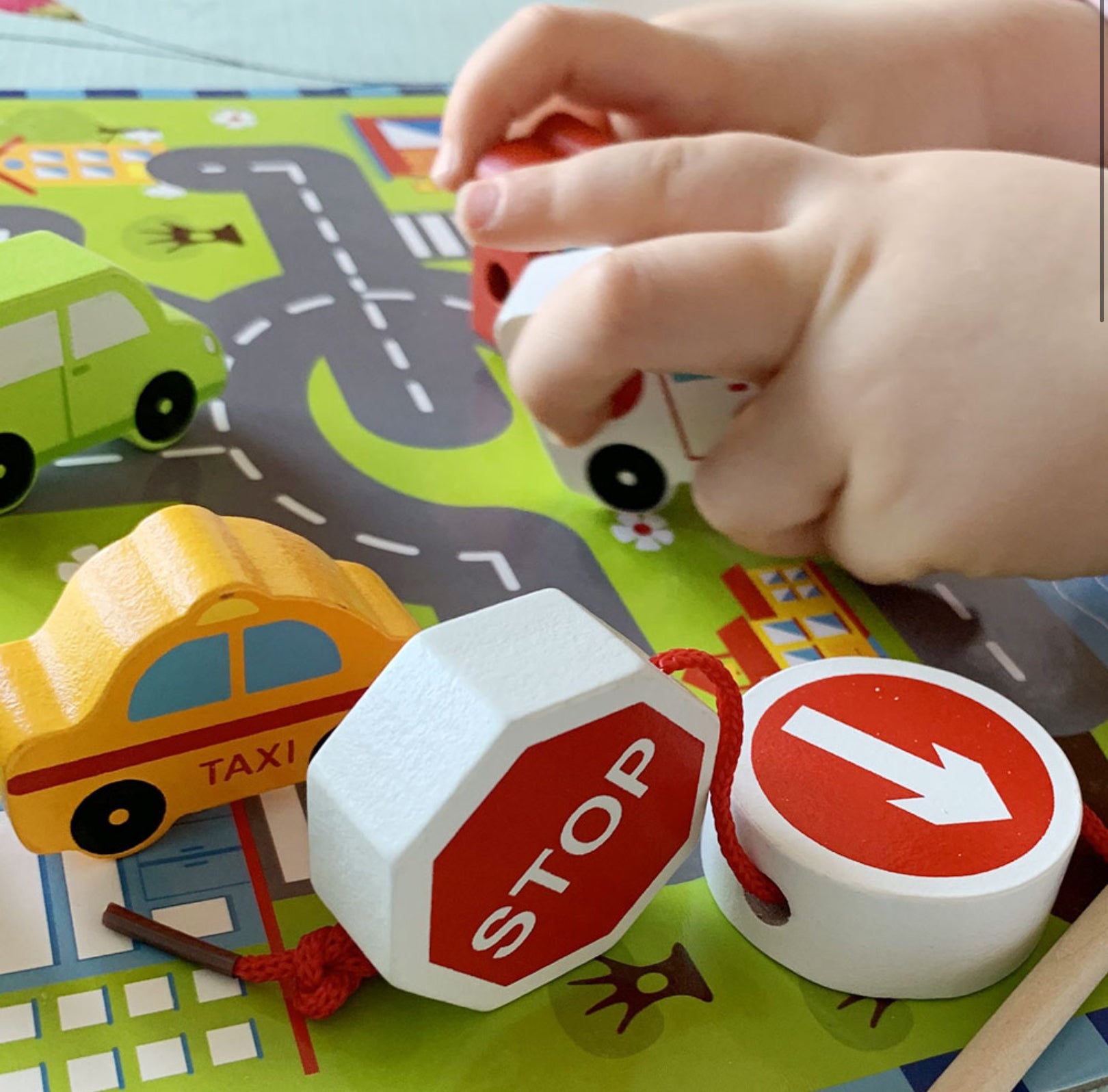 Jumini Traffic Lacing Game Wooden Toy