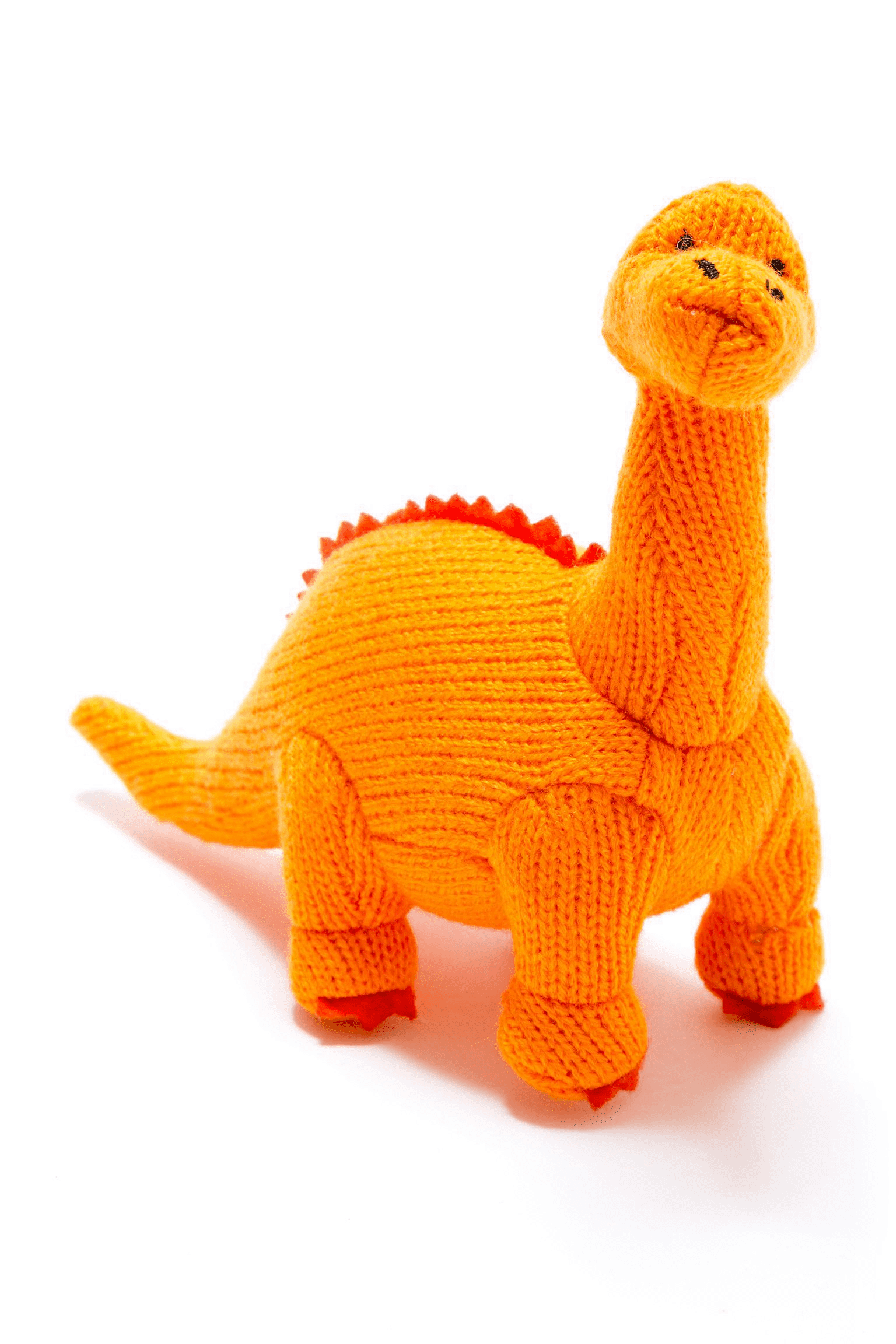 Orange Knitted Large Diplodocus Soft Toy