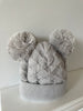 Baby Bobble Hat Grey Hopscotch Double Pom Knitted
