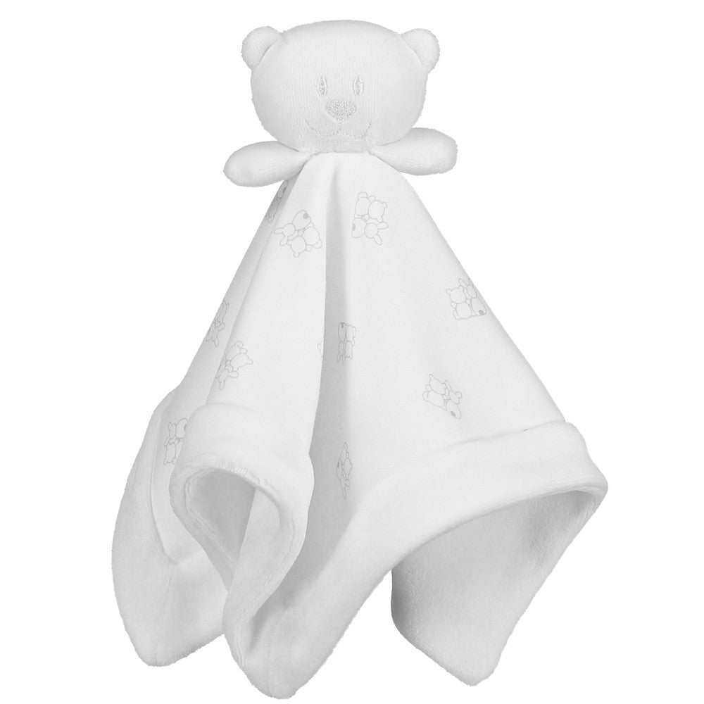 Emile et Rose White Emile Bear Soft Velour Comforter Toy