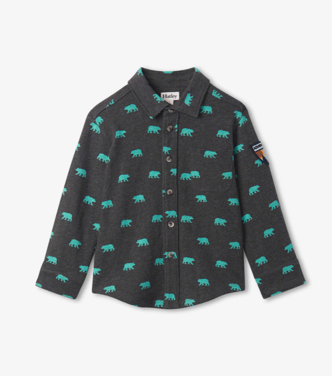SALE Hatley Mini Bears Jersey Button-Down Shirt