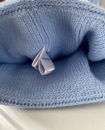 Baby Blue Double Pom Knitted Bobble Hat Double Hopscotch