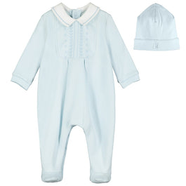 Emile et Rose Baby Malcolm Baby Boys Blue Babygrow & Hat
