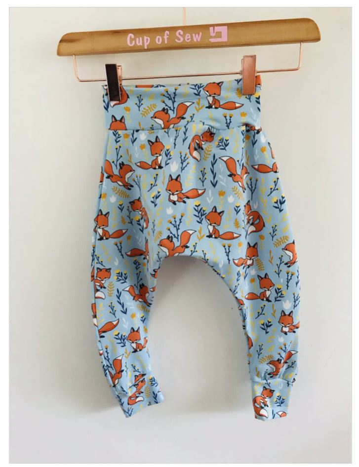 Baby Harem Leggings Foxy Print from Cup of Sew