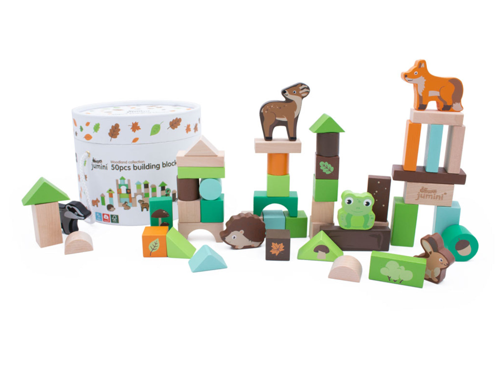 Jumini Woodland Collection Building Blocks Wooden  Toy 50 pieces