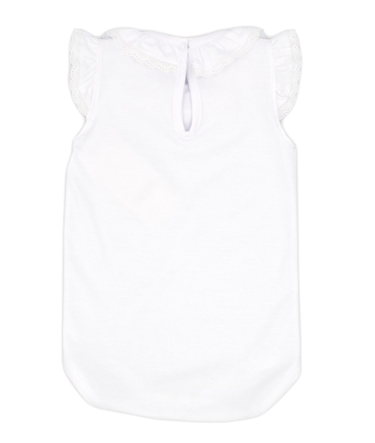 SALE Rapife Baby Girl’s White Cotton Sleeveless Body Top Frilled Collar