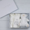 Emile et Rose Baby Teddie Grey Star Print Bib Gift Set