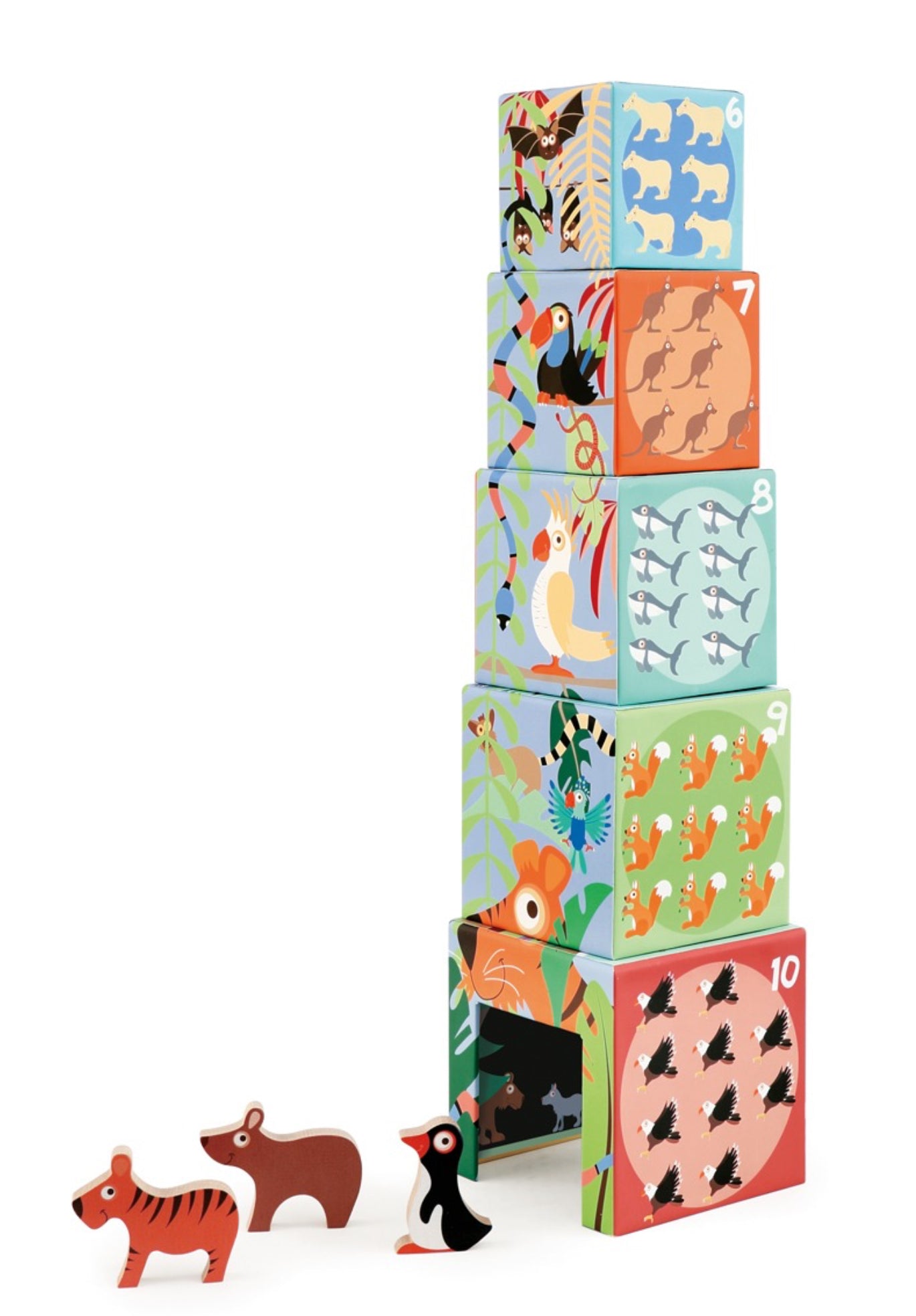 Build and Play: Stacking Tower – Animals of the World from Scratch