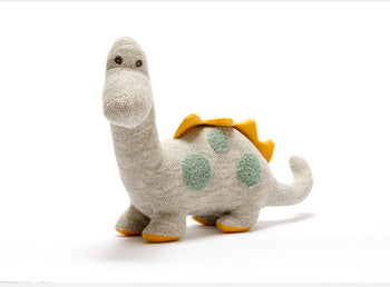 Grey & Mustard Knitted Large Diplodocus