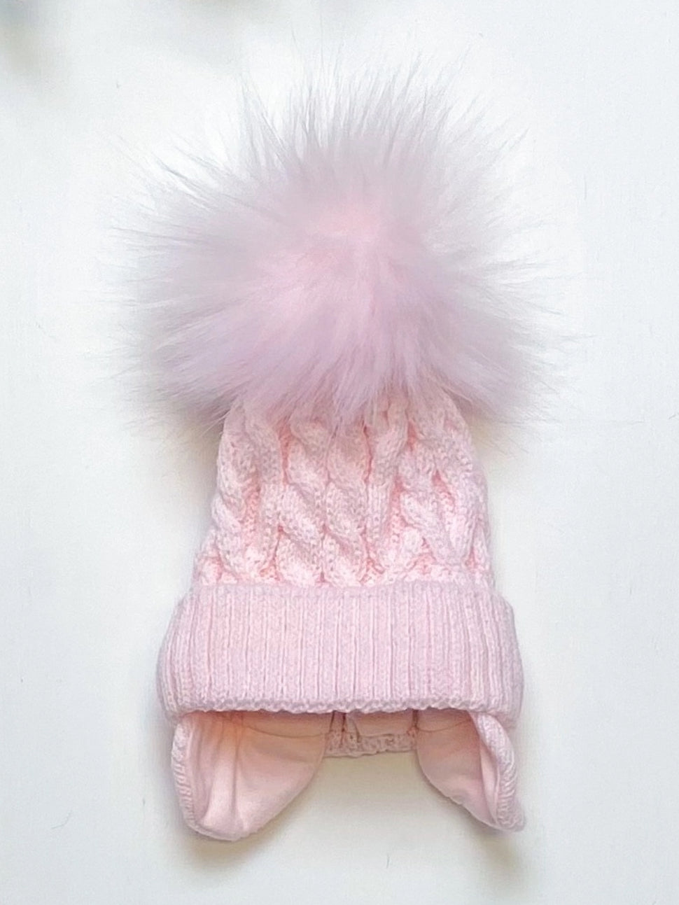 SALE Pixie Pink Faux Fur Pom Knitted Hat
