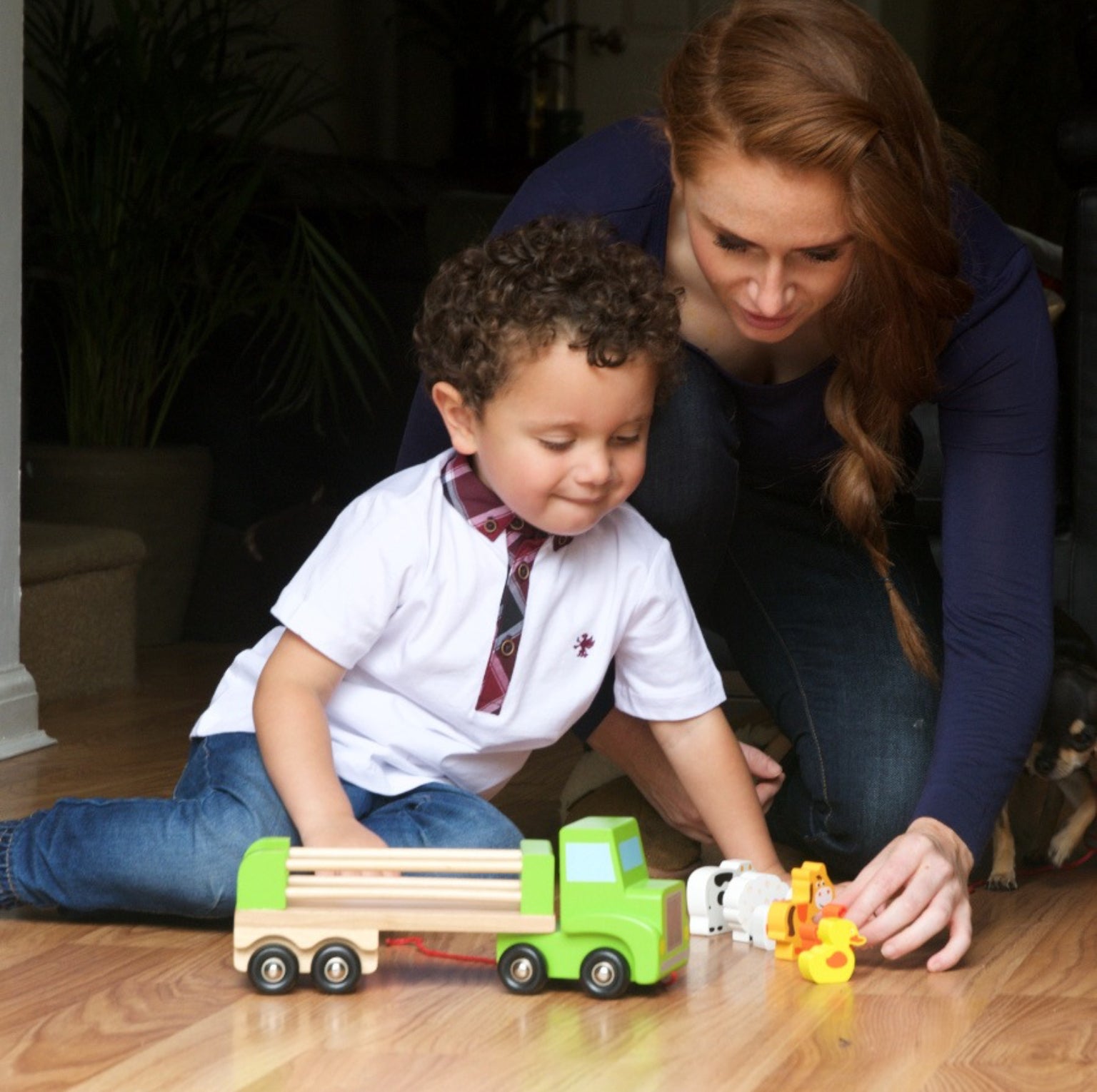 Jumini Wooden Farm Lorry Toy