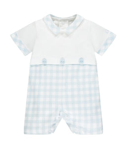 SALE Emile et Rose Danny Blue Check Baby Romper SALE