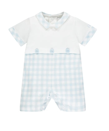 SALE Emile et Rose Danny Blue Check Baby Romper SALE