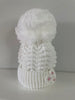 Baby Ripples White Pom Knitted Hat
