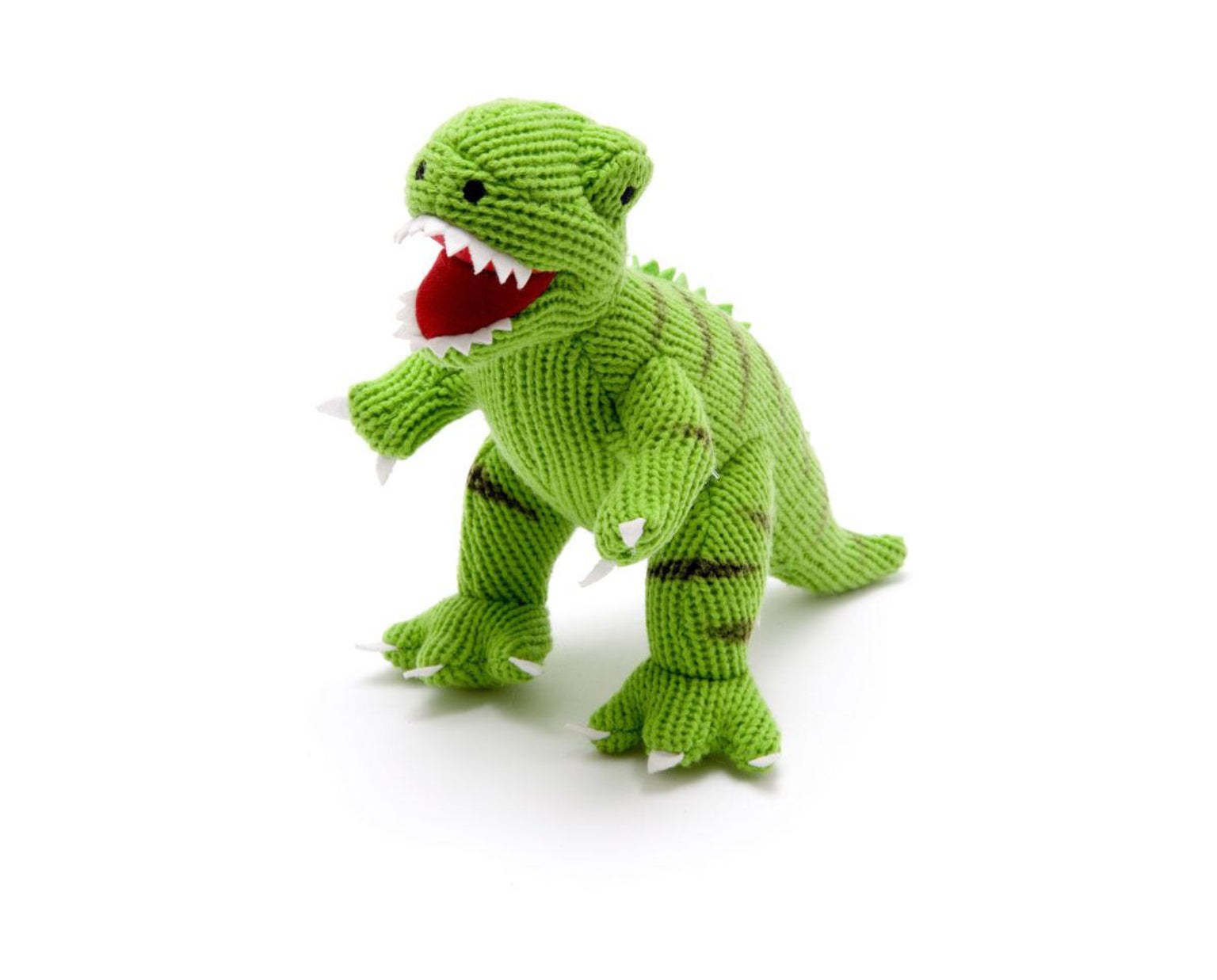 Green Knitted T-Rex  Dinosaur Soft  Toy
